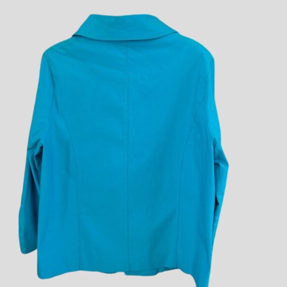 Lulu B Jacket Women's Aqua Blue Lightweight Mid Length Stretch - Picture 4 of 11